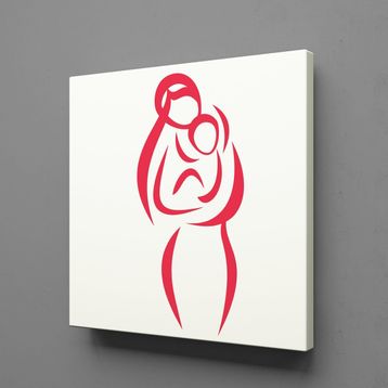 Technopa Bebeğini Koklayan Anne 60x60 cm Kanvas Tablo