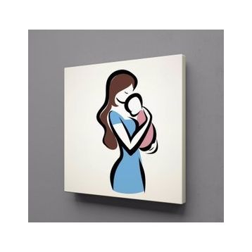 Technopa Bebeğini Kucağına Alan Anne 70x70 cm Kanvas Tablo