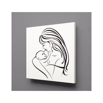 Technopa Bebeğiyle İlgilenen Anne 60x60 cm Kanvas Tablo