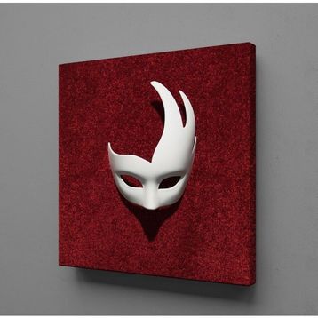 Technopa Beyaz Maske 25x25 cm Kanvas Tablo