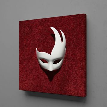 Technopa Beyaz Maske 30x30 cm Kanvas Tablo