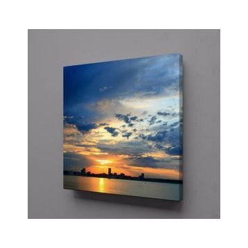Technopa Bulutlu Gökyüzü Arasından Çıkan Güneş 60x60 cm Kanvas Tablo