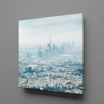Technopa Buzlu Şehrin Güzelliği 60x60 cm Kare Kanvas Tablo