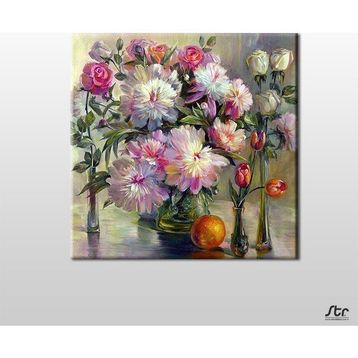 Technopa Çiçekler 200x200 cm Kanvas Tablo