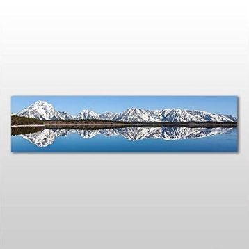 Technopa Dağ ve Göl 210x70 cm Kanvas Tablo