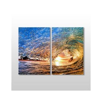Technopa Dalga ve Güneş 40x30 cm Kanvas Tablo