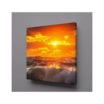 Technopa Dalgalar Arasından Doğmuş Güneş 120x120 cm Kanvas Tablo