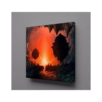 Technopa Dalgalar Arasından Doğmuş Güneş 80x80 cm Kanvas Tablo