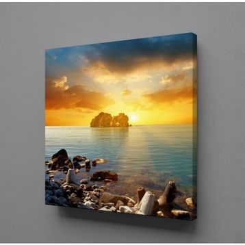 Technopa Deniz Ardı Gün Batımı 60x60 cm Kanvas Tablo