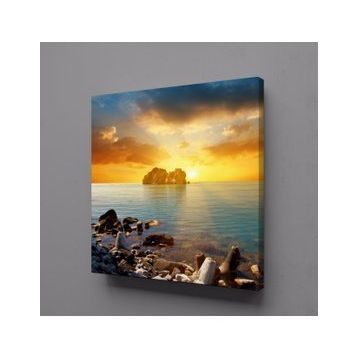 Technopa Deniz Ardı Gün Batımı 90x90 cm Kanvas Tablo