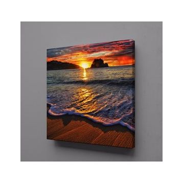 Technopa Deniz Kum Güneş 30x30 cm Kanvas Tablo