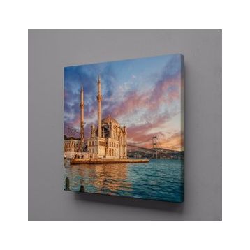 Technopa Deniz Manzaralı Cami 80x80 cm Kanvas Tablo
