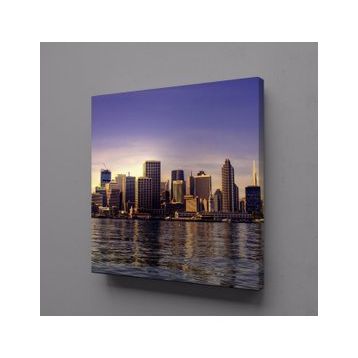 Technopa Deniz Manzaralı Şehir 25x25 cm Kanvas Tablo