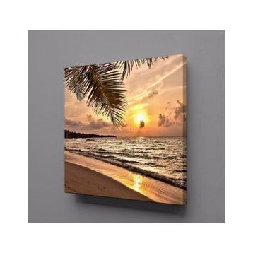 Technopa Deniz Üzerine Doğan Güneş 90x90 cm Kanvas Tablo