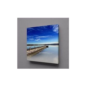 Technopa Deniz ve Köprü 25x25 cm Kanvas Tablo