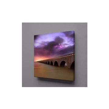 Technopa Deniz ve Köprü 25x25 cm Kanvas Tablo