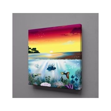 Technopa Denizde Renkli Balıklar 80x80 cm Kanvas Tablo