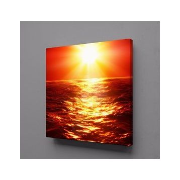 Technopa Denizi Yakan Güneş 120x120 cm Kanvas Tablo