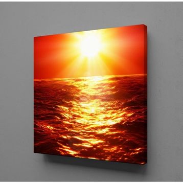 Technopa Denizi Yakan Güneş 40x40 cm Kanvas Tablo