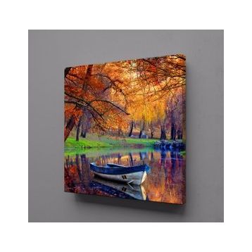 Technopa Deredeki Kayık 110x110 cm Kanvas Tablo
