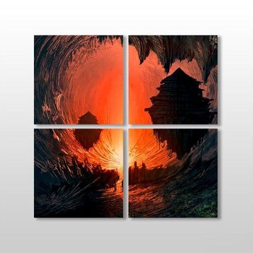 Technopa Dijital Dünya 120x120 cm Kanvas Tablo