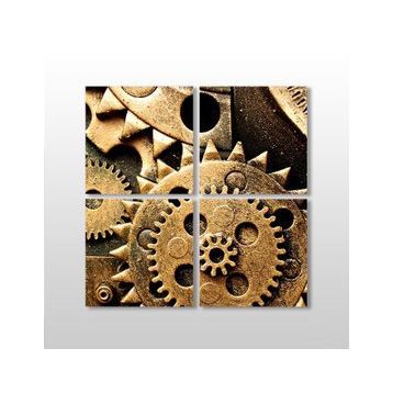 Technopa Dişli Çark 140x140 cm Kanvas Tablo