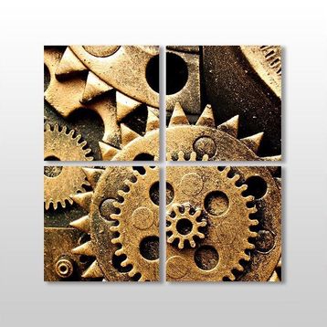 Technopa Dişli Çark 70x70 cm Kanvas Tablo