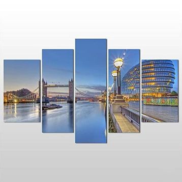 Technopa Dubai Bina ve Deniz 105x60 cm Kanvas Tablo