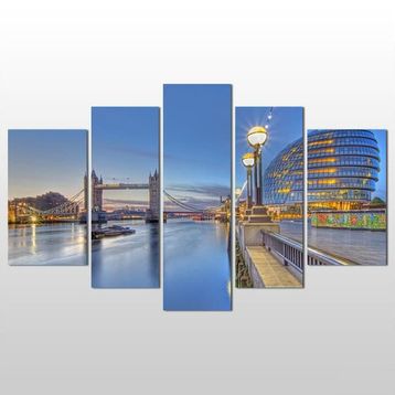 Technopa Dubai Bina ve Deniz 245x140 cm Kanvas Tablo