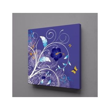 Technopa Eflatun Çiçek Büyüsü 40x40 cm Kanvas Tablo