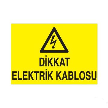Technopa Elektrik Kablosu Uyarı Levhası