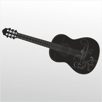 Technopa Elektro Gitar 50 cm Folyo Duvar Stickerı