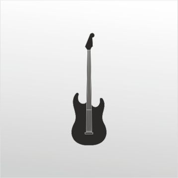 Technopa Elektro Gitar 70 cm Folyo Duvar Stickerı