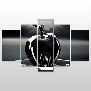 Technopa Elma Siyah 140x80 cm Kanvas Tablo