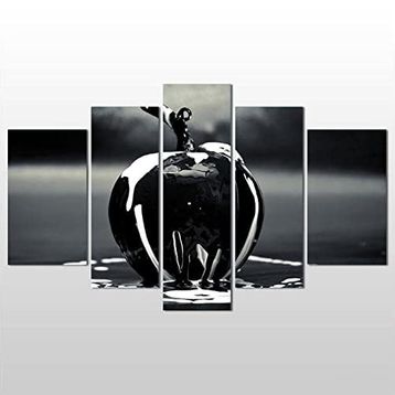 Technopa Elma Siyah 245x140 cm Kanvas Tablo
