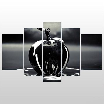 Technopa Elma Siyah 260x150 cm Kanvas Tablo