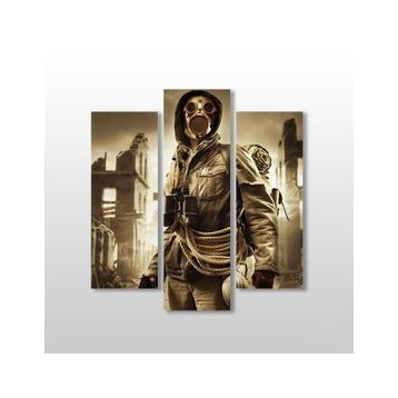 Technopa Gaz Maskeli Adam 111x120 cm Kanvas Tablo