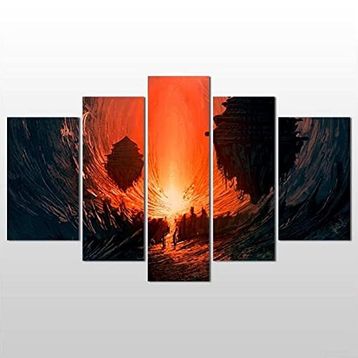 Technopa Girdap Kızıl 140x80 cm Kanvas Tablo