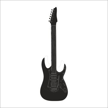 Technopa Gitar 30 cm Folyo Duvar Stickerı