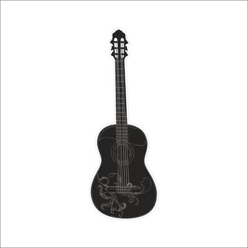 Technopa Gitar 60 cm Folyo Duvar Stickerı