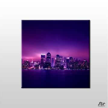Technopa Gökyüzü Mor 140x140 cm Kanvas Tablo