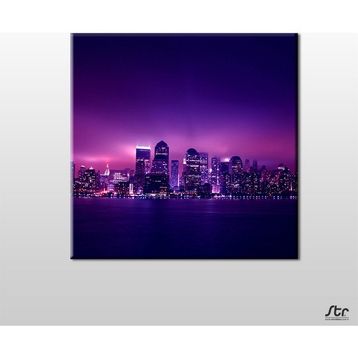 Technopa Gökyüzü Mor 150x150 cm Kanvas Tablo