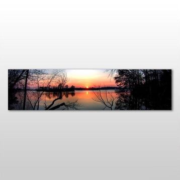 Technopa Göl Manzarası 120x40 cm Kanvas Tablo