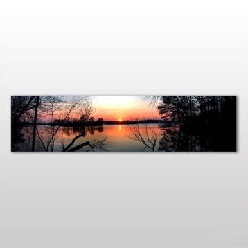 Technopa Göl Manzarası 120x40 cm Kanvas Tablo