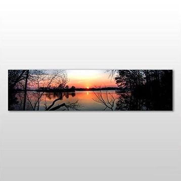 Technopa Göl Manzarası 150x50 cm Kanvas Tablo