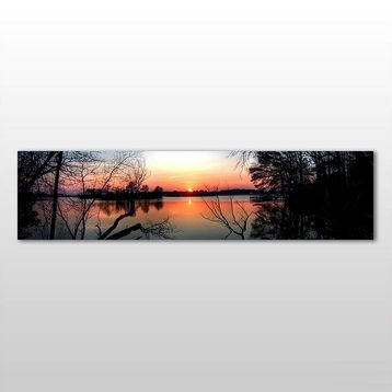 Technopa Göl Manzarası 180x60 cm Kanvas Tablo