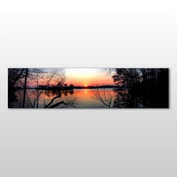 Technopa Göl Manzarası 240x80 cm Kanvas Tablo