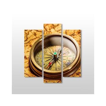 Technopa Gold Pusula 84x90 cm Kanvas Tablo