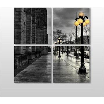 Technopa Gold Sokak Lambaları 100x100 cm Kanvas Tablo