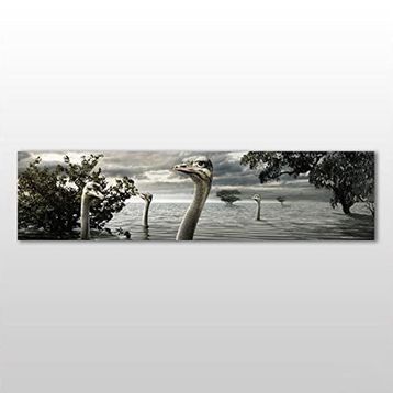 Technopa Göldeki Ördekler 300x100 cm Kanvas Tablo